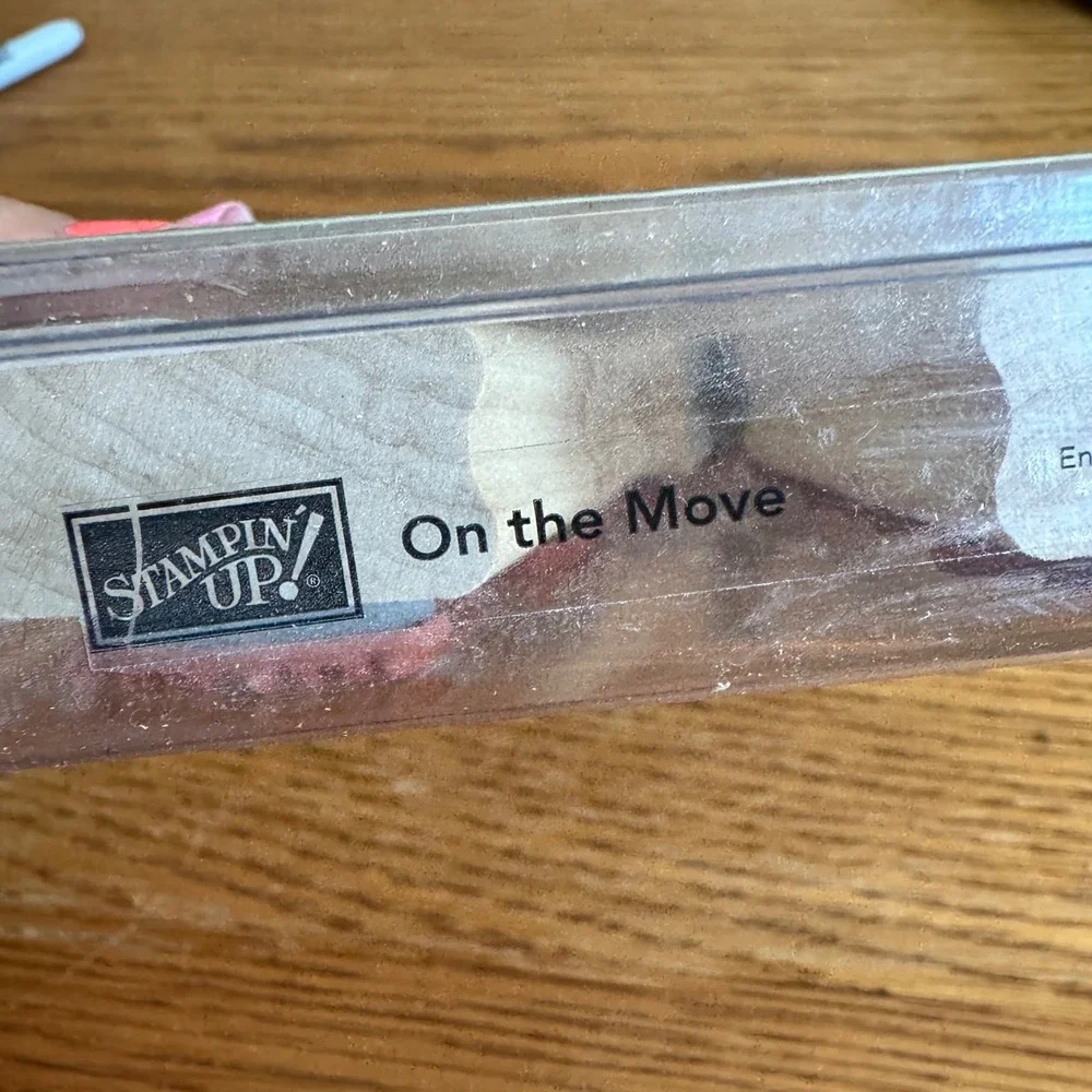 Stampin Up On the Move‎ Wood Mount Rubber Stamps Set of 7 Vintage 2006 Greeting